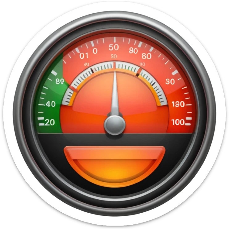 a meter gauge. Use 3 colors. red on the part. Orange on the middle. Green on the right. sticker