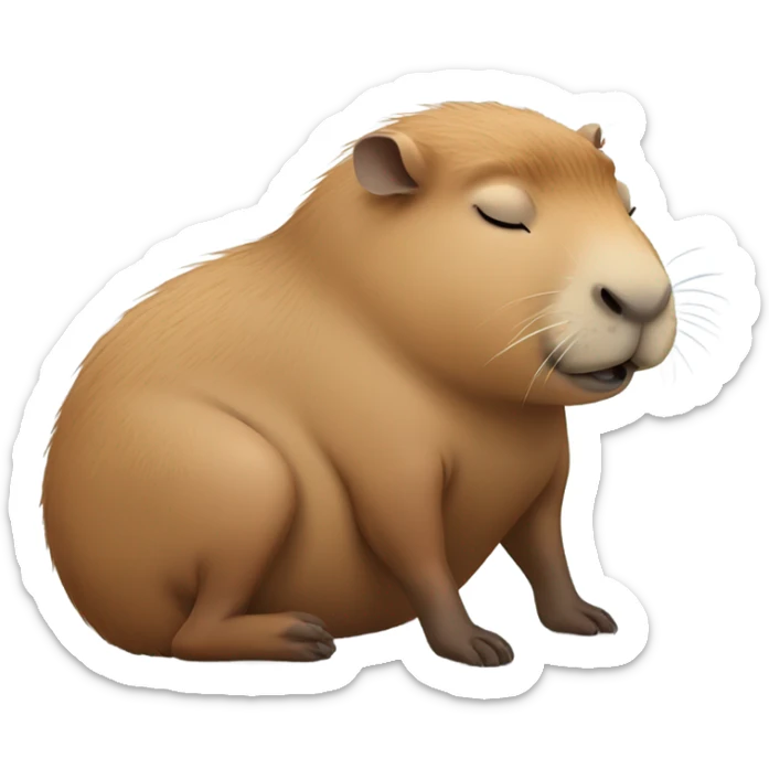 Sleeping capybara sticker