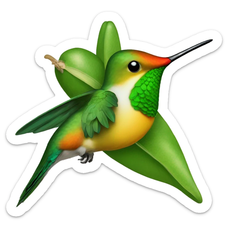 green mango is a large species of hummingbird Reinita Puerto Rico turquese sticker