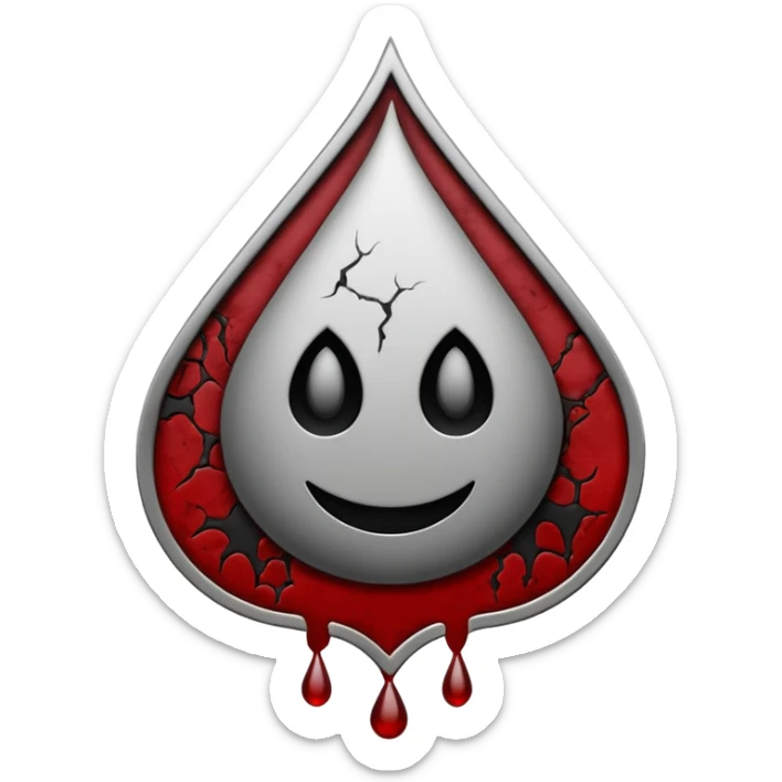 Minimalist emoji-style sticker of a gothic paper with “your soul” in blackletter, desaturated blood drop as signature, grayscale ink and parchment texture



 sticker