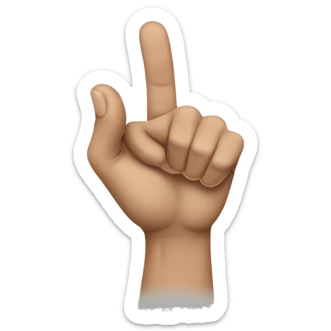 a handsign that shows a fist where the the top of the thumb is between indexfinger and middlefinger (all fingers are closed sticker
