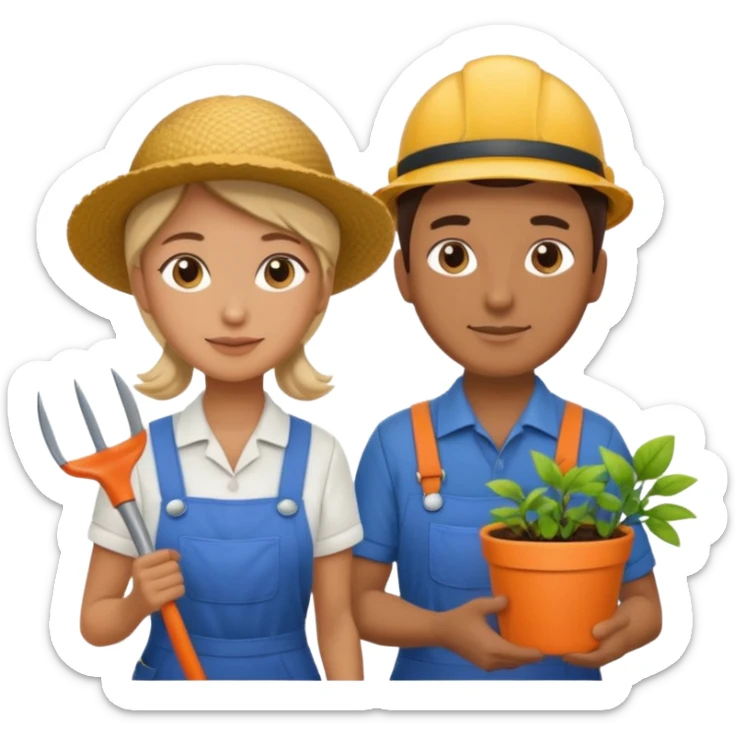 Couple, she is a housekeeper and him is a gardener/maintenance sticker