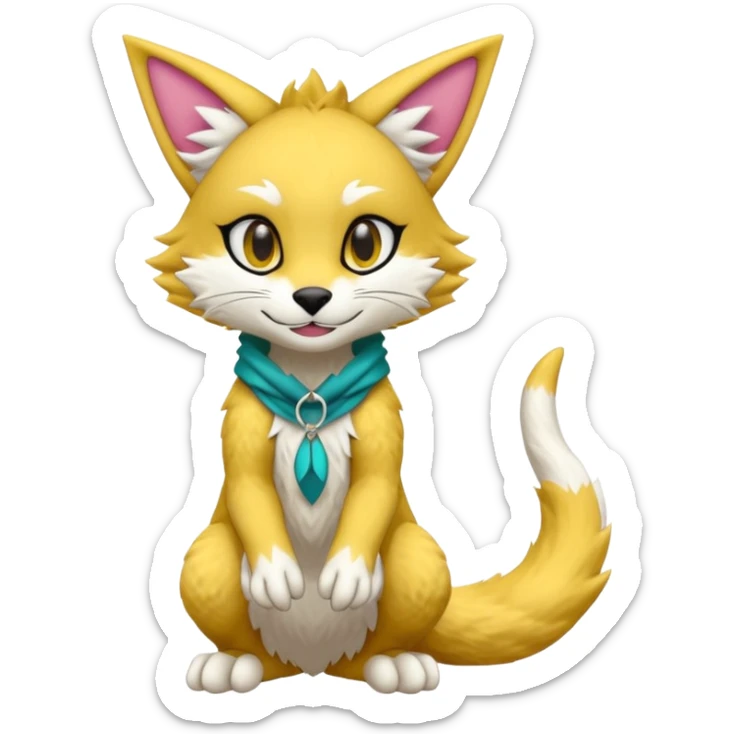 Cool gothic cute Kemonomimi Nekomimi Japanese Anime Kemono Furry Style Vernid-Sergal-Fursuit-furry-fursona sticker
