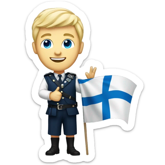 Male with blonde hair and blue eyes waving hand smiling with a Scotland flag 🏴󠁧󠁢󠁳󠁣󠁴󠁿  sticker