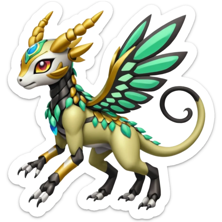Meloetta-Wargreymon-Trico-Pokémon-Digimon-Fakémon-fusion-hybrid-creature sticker