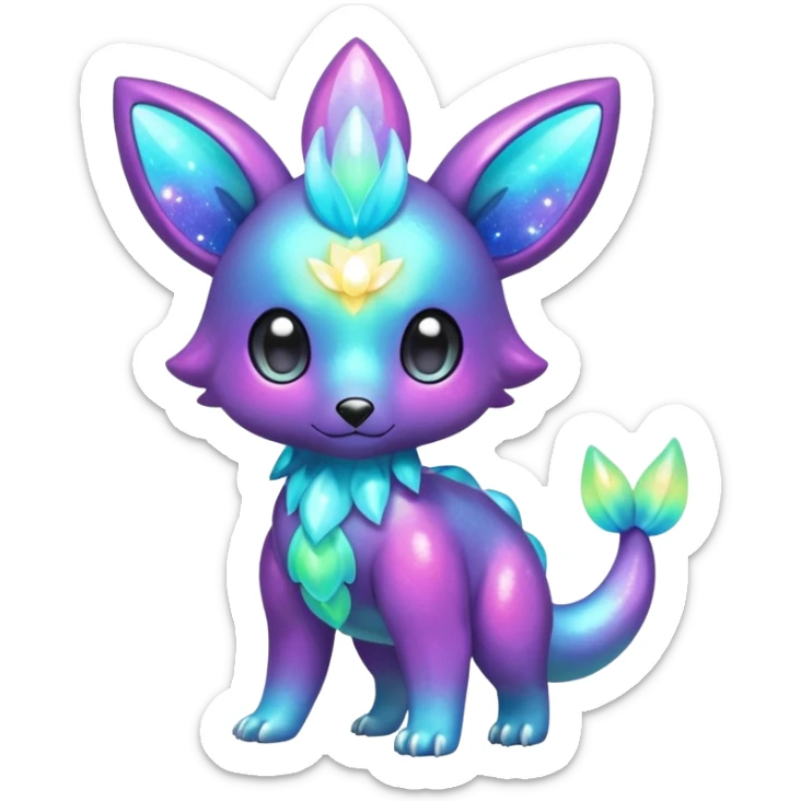 Cute shiny nebulae animal hybrid Fakemon full body sticker
