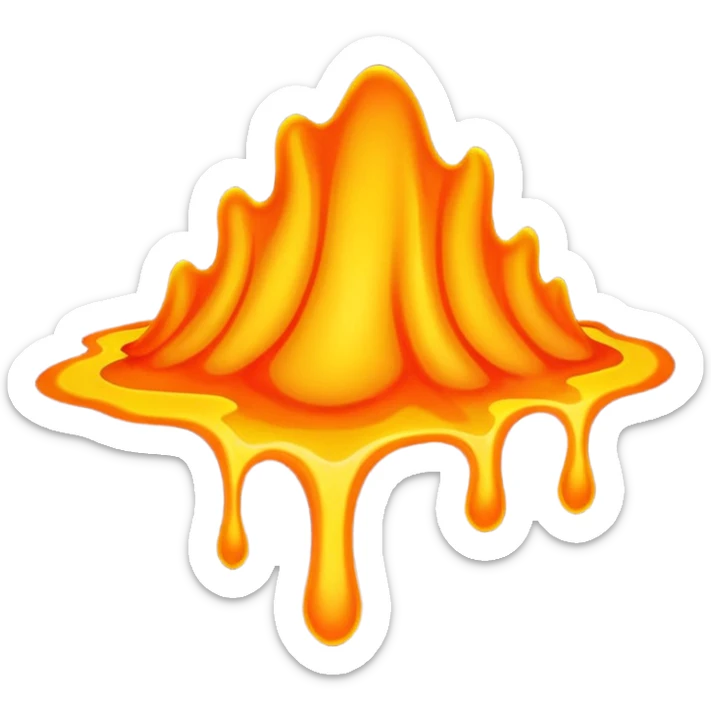 create an emoji of a little lava flow, no face just the lava, no volcano, something like a stain sticker