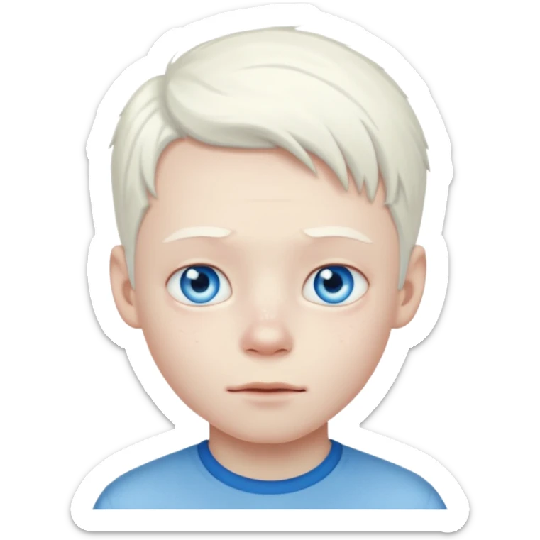 albino junge mit weißem haar und heißer haut, ohne sommersprossen sticker