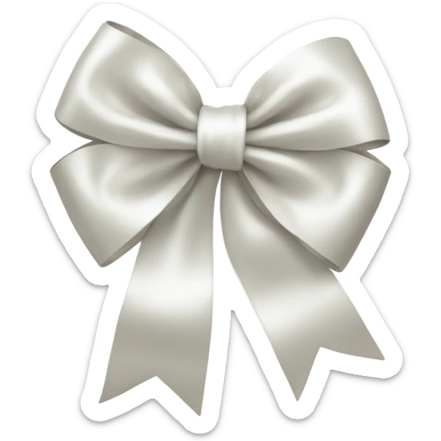 white satin bow sticker