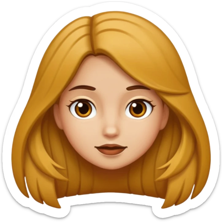 haz a una chica con pelo libro pero medio largo, que sea castaña y de piel clarita  sticker