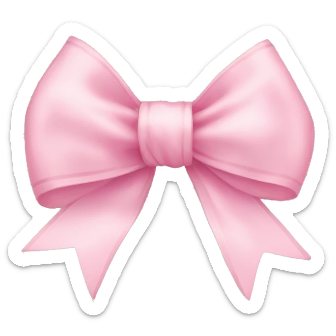 light pink ribbon bow sticker