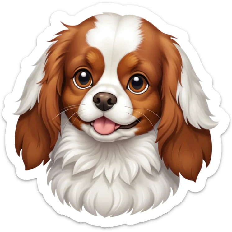 A cavalier King Charles spaniel but in the form of a goose sticker