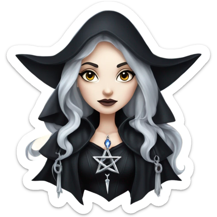 Gothic witch sticker