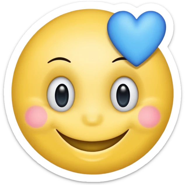 Smiley face with blue heart eyes and the word 'approved' written below it in blue text sticker