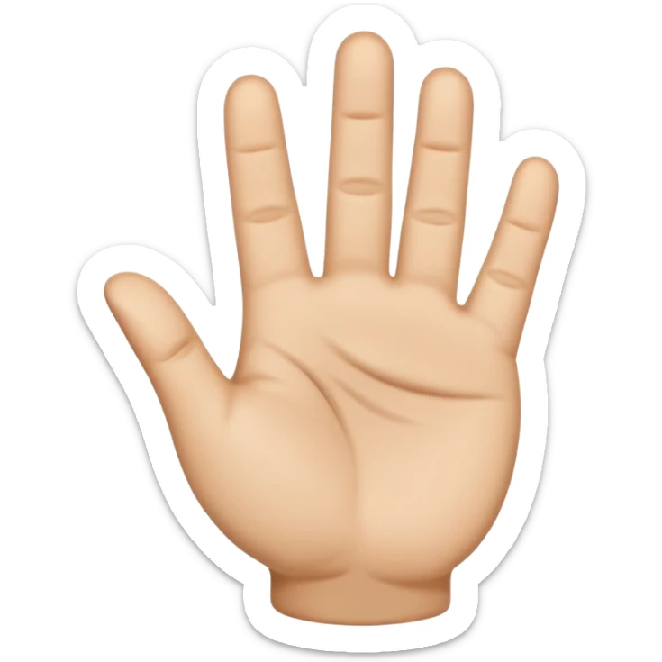  Create a emoji of an open hand but keep the thumb and little finger closed inward sticker