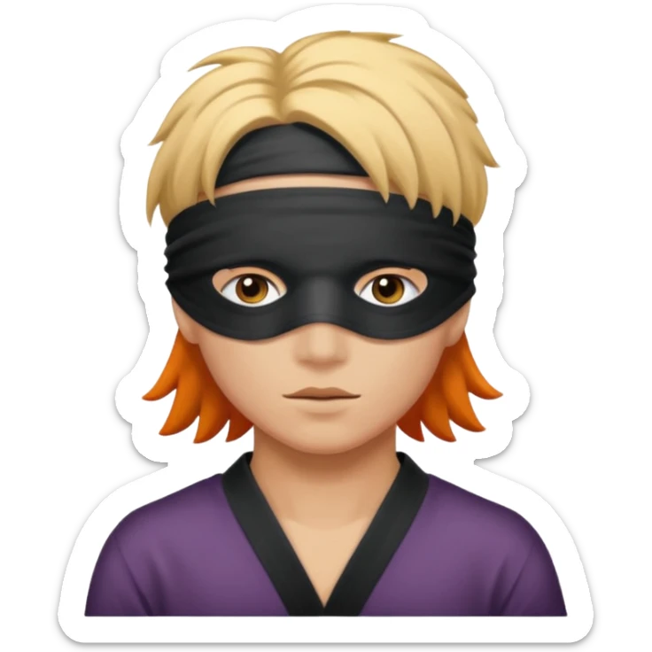 Blindfold person with different colors of hair. No trusting games with people blindfolded behind steering wheel sticker