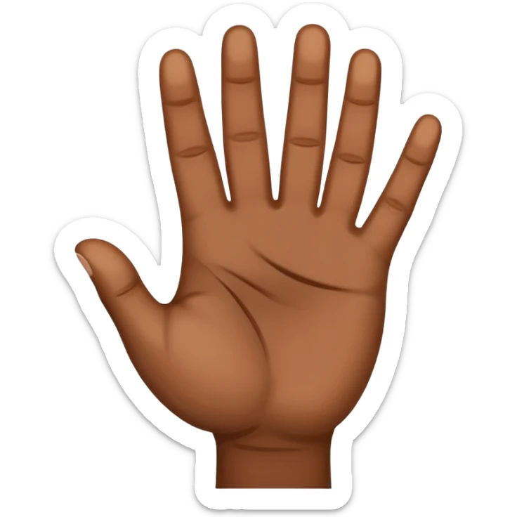 YVL hand sighn, no extra fingers, clear, detailed, brown skin, just the hand  sticker