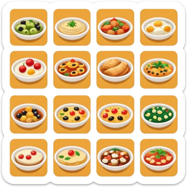 a lot of photo with food like catalog cards from delivery app sticker