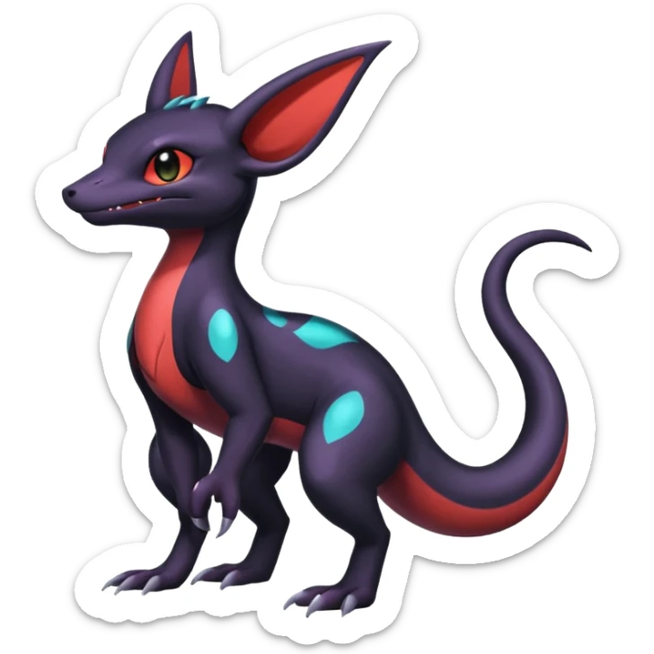 Shiny Salandit-Umbreon-Noivern-Noibat-Hybrid (Full body) sticker