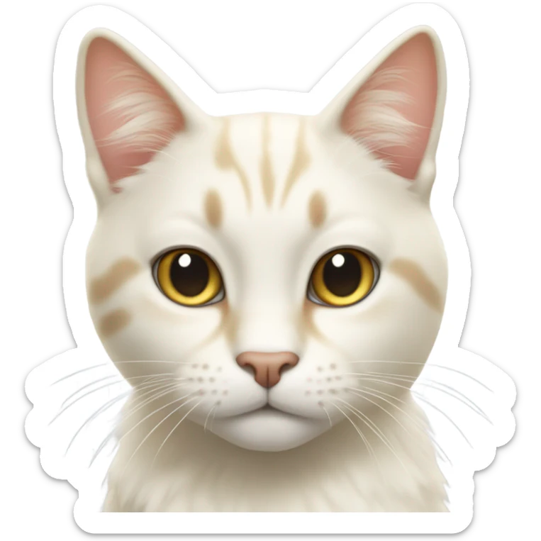 The blonde cat has white fur from its eyes to its neck. His body is blonde and his paws are white like a cat with boots on. sticker