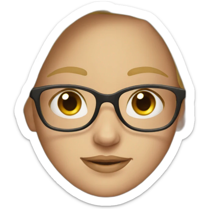 girl with gray eyes and blond hair wearing glasses sticker
