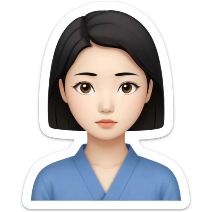 Korean woman, East Asian features, female human avatar,
soft thoughtful expression, calm mood, sensitive personality,
natural black hair, simple hairstyle,
neutral face, minimal makeup,
professional, clean, minimal style,
no cartoon, no fantasy, no costume sticker