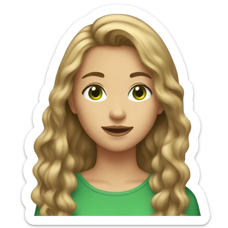 15 year old girl with dirty brownish blonde hair and green eyes sticker