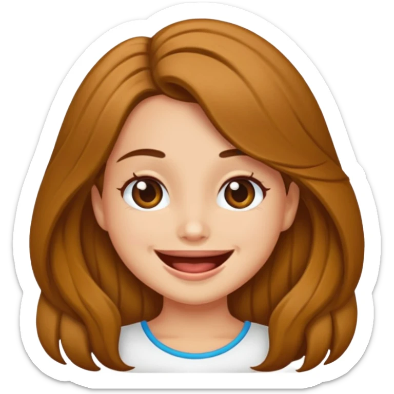 Emoji de una chica mordiéndose el dedo sonriendo de forma coqueta  sticker