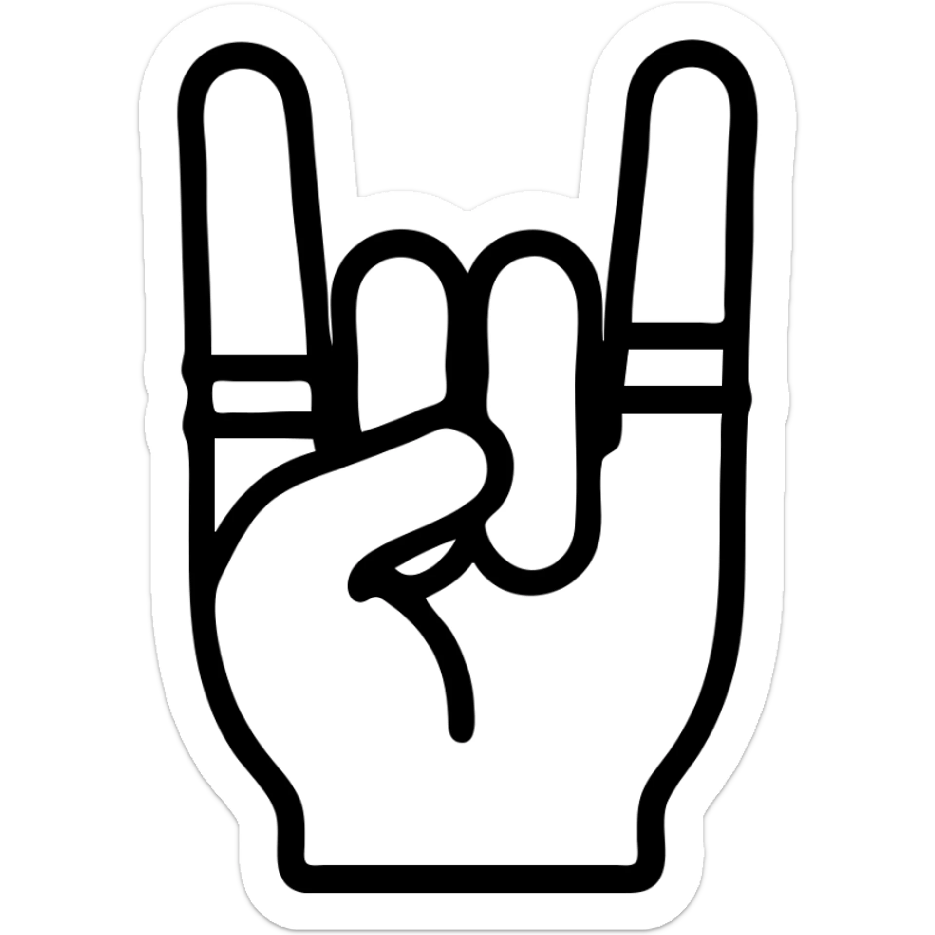 hand with rings making the metal sign, detailed, focus on gesture, icon style, no background sticker