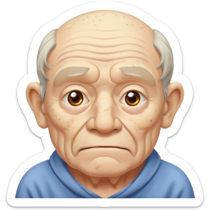 Ein Opa mit vielen Pickeln und einen Buckel man sieht seinen ganzen Körper  sticker