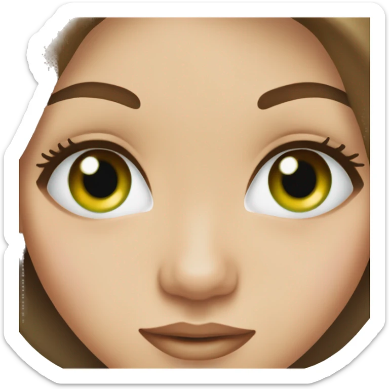 Woman with brown hair and blue green heterochromia eyes sticker