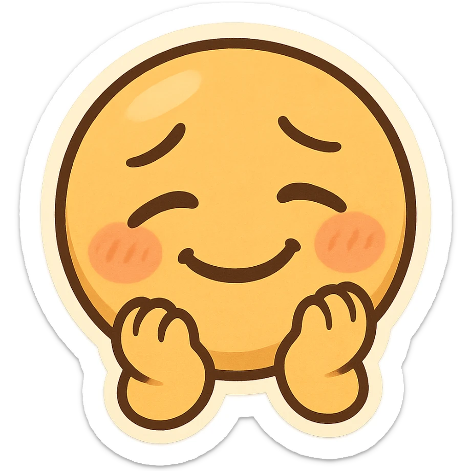 emoji representing the emotion of 'nostaljoy', a creative blend of sticker