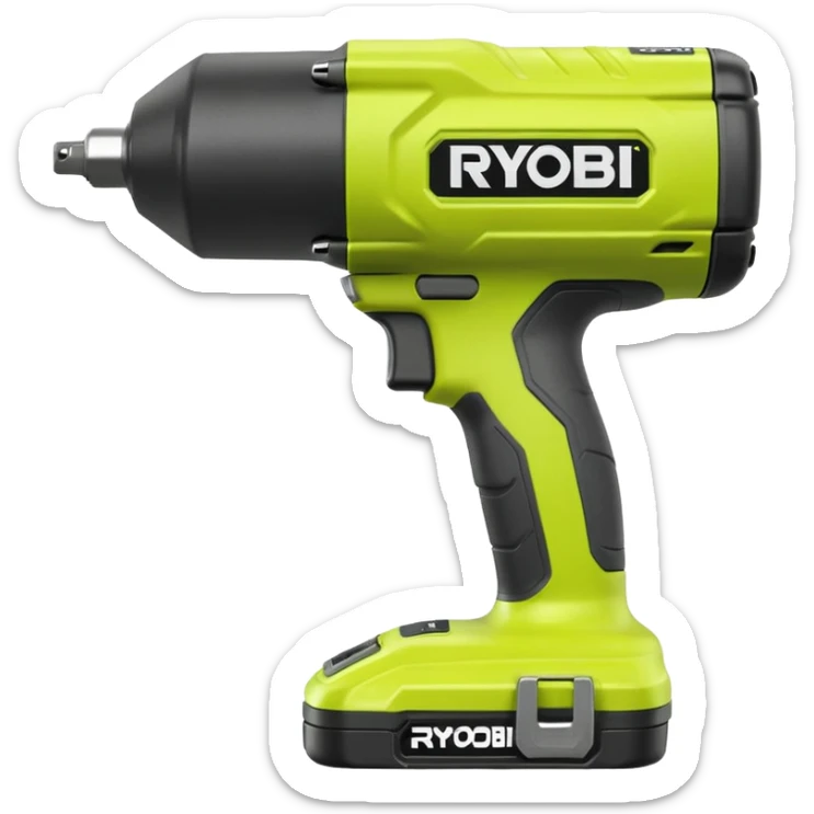 Ryobi R18ID2-0 Impact Wrench 1/4" Hex 18V ONE+ 200Nm with battery emoji style  sticker