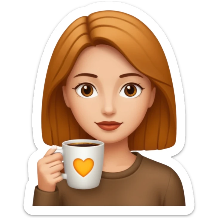woman with coffee sticker