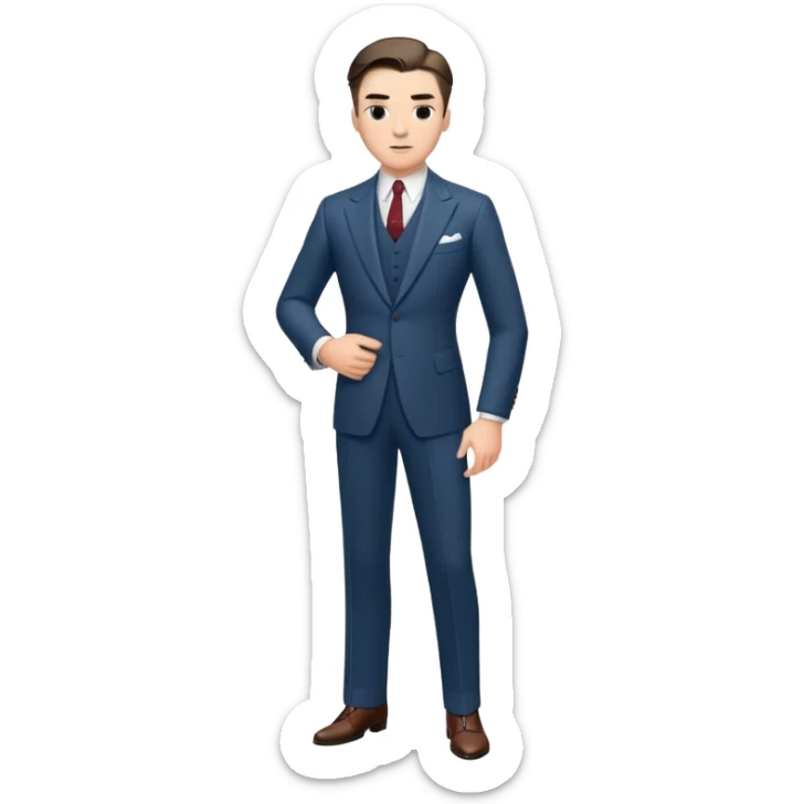 Tom Buchanan, full body, 1920s fashion, imposing stance, tailored suit, slick hair sticker