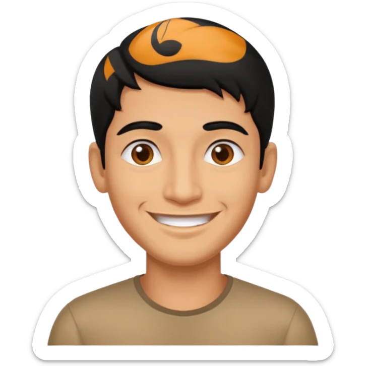 Indian fat guy south Indian black hair ,tan darker skin sticker