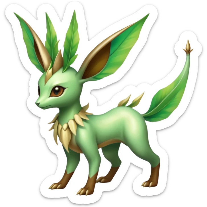 Exotic Tropical Rare Shiny Epic Ethereal Leafeon-Flygon-Tropius-hybrid, full body sticker