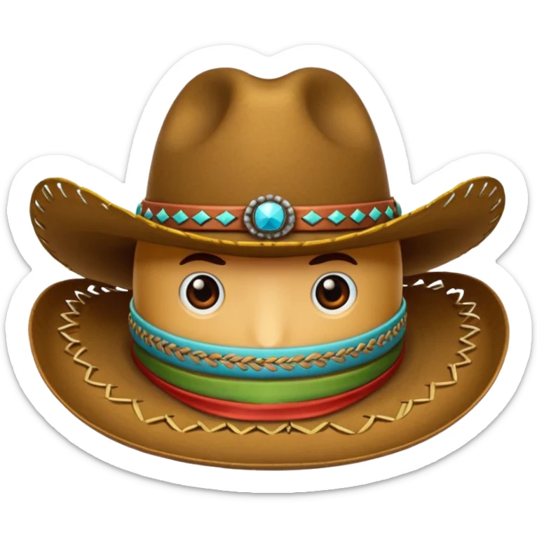 hazme un sombrero vaquero solo el sombrero sin persona usándolo ni nada sticker