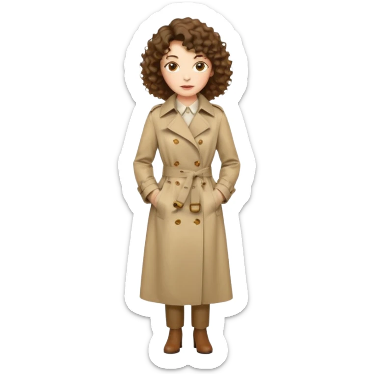 Dalgalı-kıvırcık arası saçlı, hafif perçemli; kehribar gözlü, küçük kalkık burunlu ve dolgun dudaklı. Oval yüzlü, çıkık elmacık kemikli. Omuzları geniş, beli ince, kalçası dolgun. Old money tarzında, trençkot ve kumaş pantolon seven, dikkat çekici bir kadın. sticker