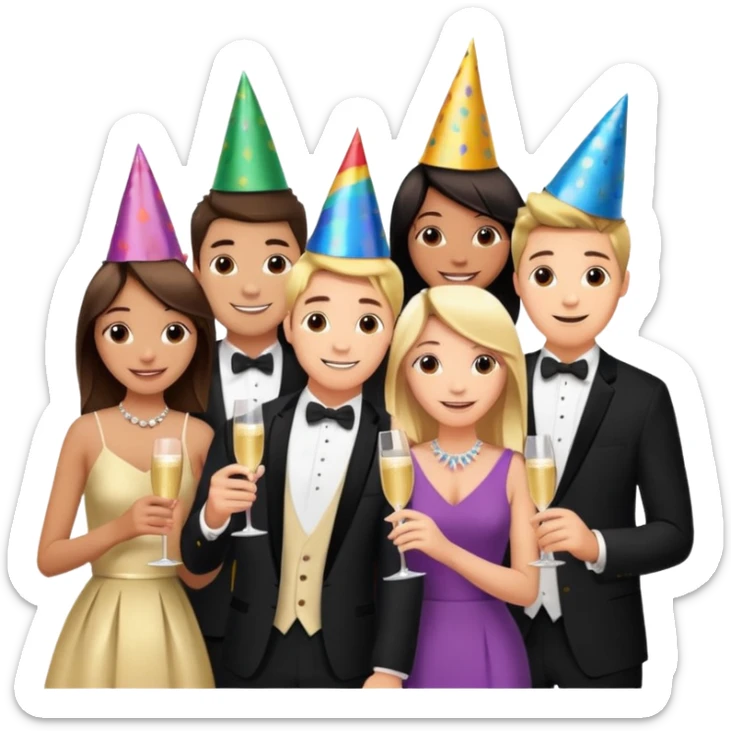 Cast members from tv show friends (Ross,Joey, chandler, Rachel, Monica, phoebe  sticker