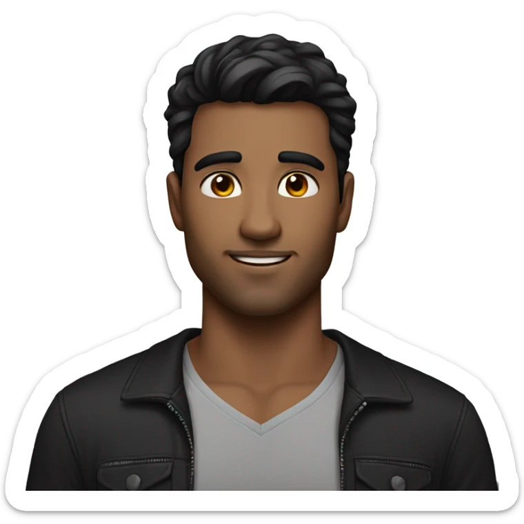 Handsome guy with dark hair and beauty mark and black shirt  sticker