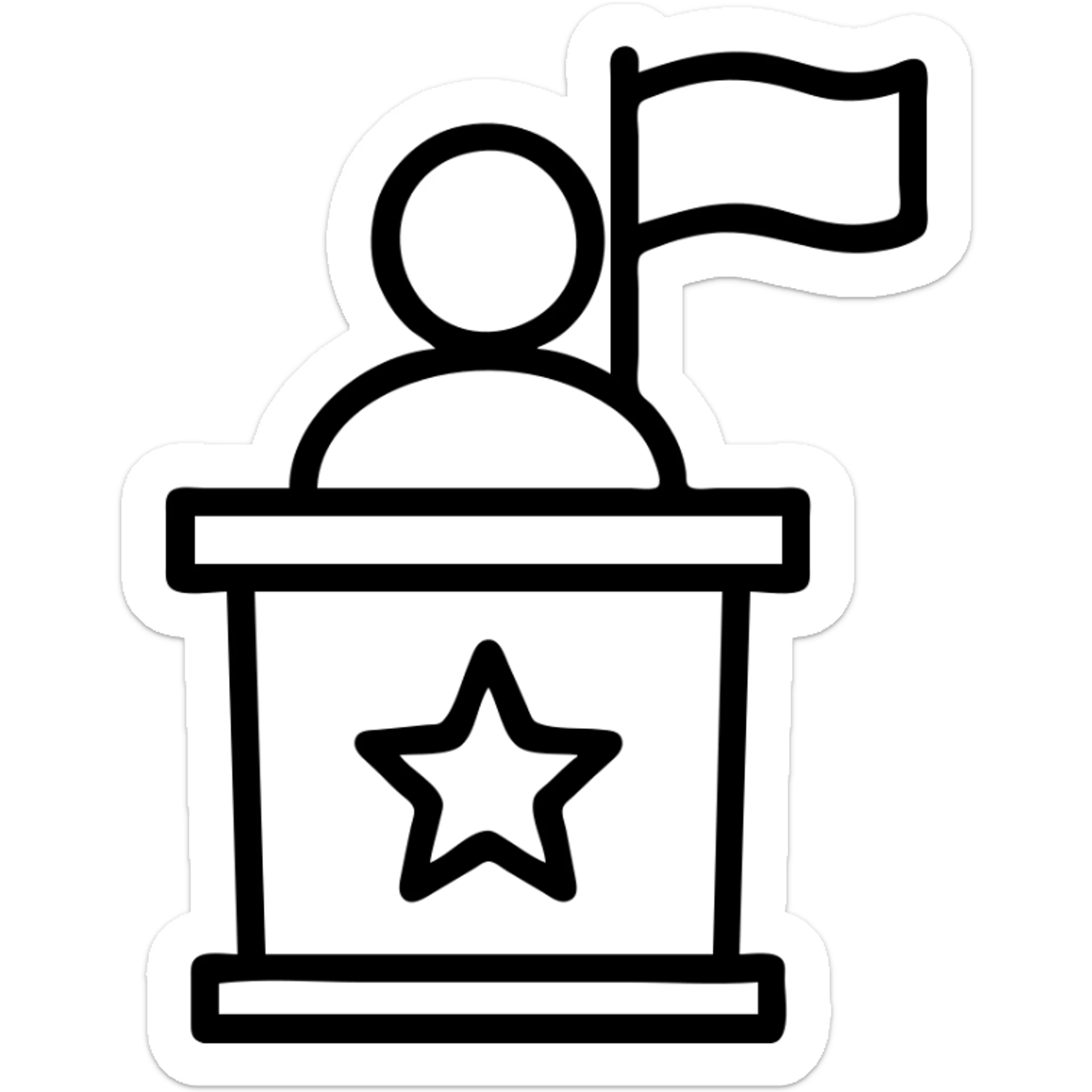 politics icon simple outlined sticker