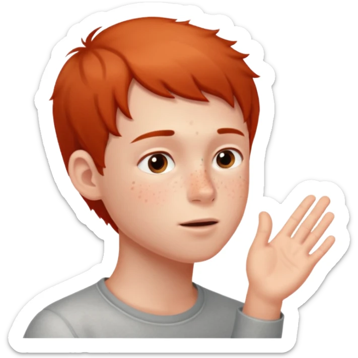 A boy showing right cheek to her mother asking for a gentle playful slap only boy no picture of mother included in emoji
Give side view of right cheek sticker