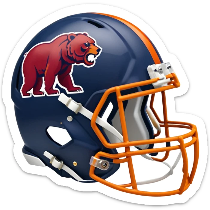 The Washington commanders football helmet and the Chicago Bears football helmet facing each other sticker