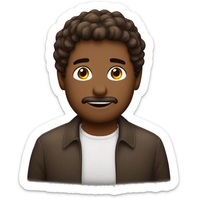 Uomo molto dettagliato di carnagione chiara-media con capelli marrone scuro  sticker