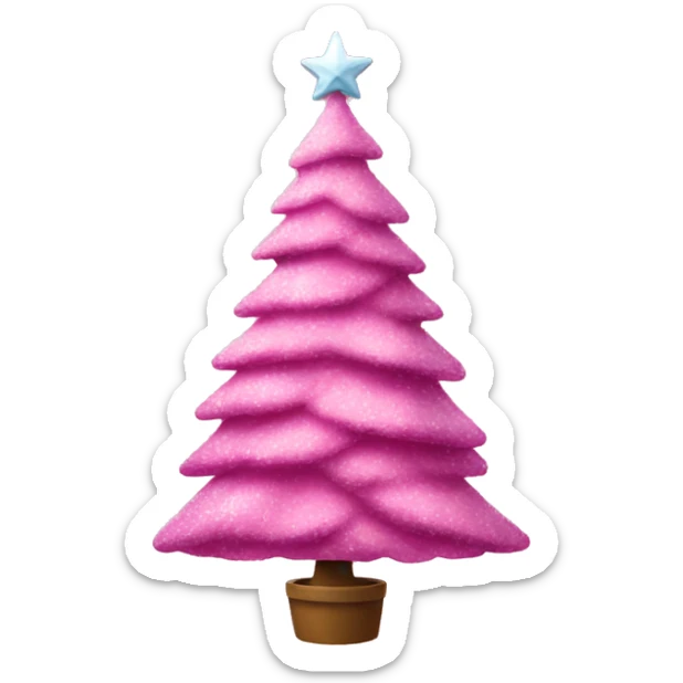 Pink Christmas tree sticker