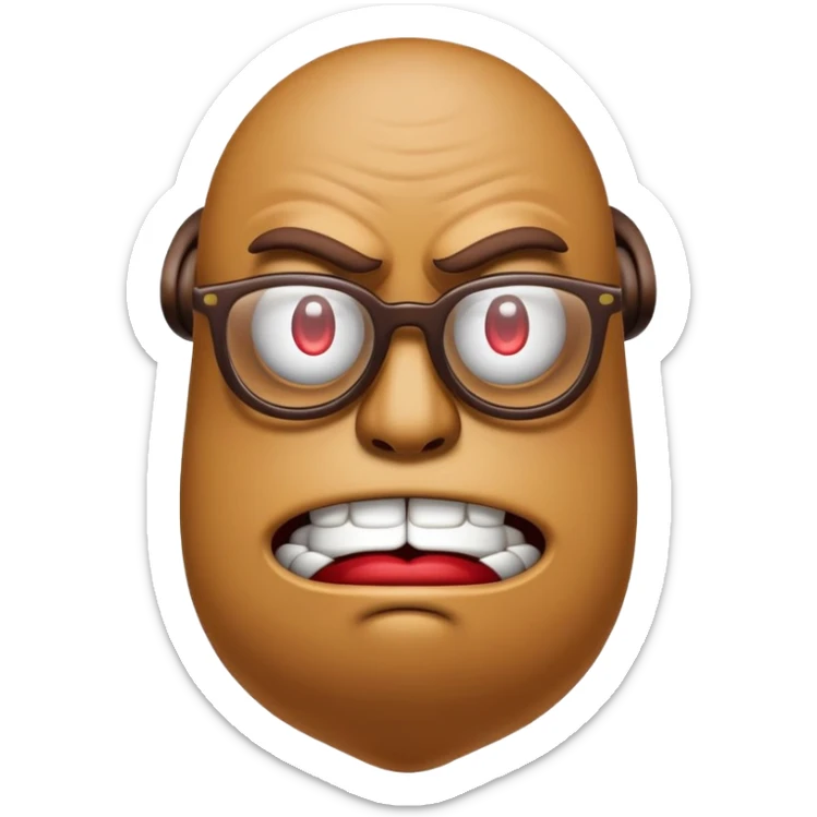 Skinny poop emoji with glasses in casino angry sticker