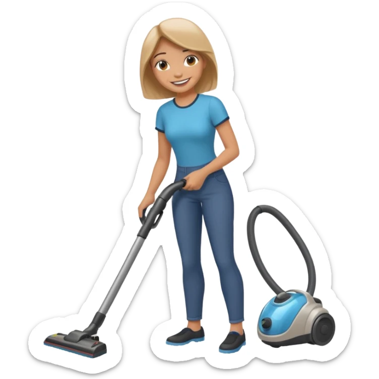 Emoji to encourage kids to do chores - should contain something about house chores, ok replace the broom with a vaccum sticker