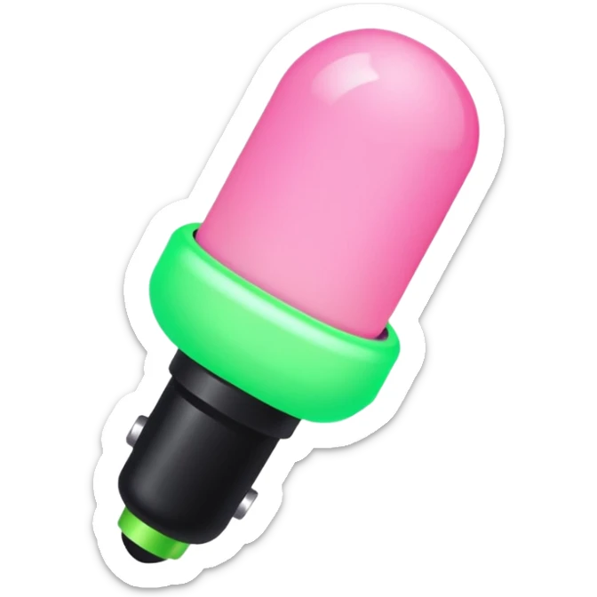 PINKGREEN k-pop retro sticker, black and pink and white and green light stick, iconic sticker