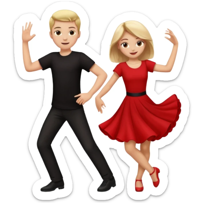 Wow good now just change the colour of dress girl red boy black dance sticker